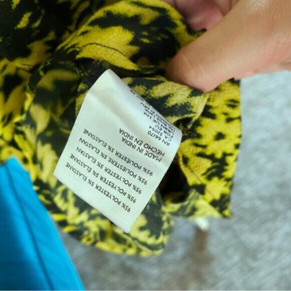 Urban Outfitters | Camille Mini Frock Dress Yellow Green Digitized Floral Print - Picture 13 of 16